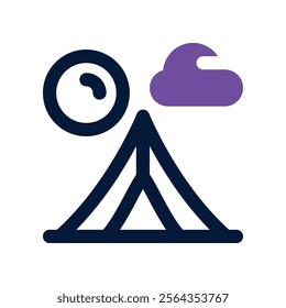 tent icon. vector dual tone icon for your website, mobile, presentation, and logo design.