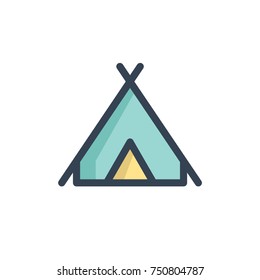 tent icon vector. tent icon filled outline style design