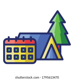 Tent icon vector flat illustration design