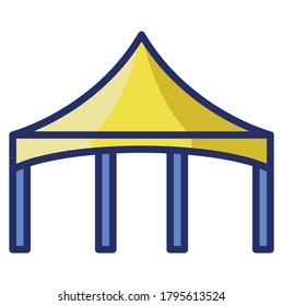 Tent icon vector flat illustration design