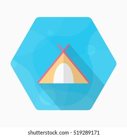 Tent icon, Vector flat long shadow design. Transport concept.