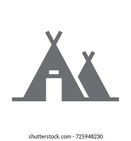 Tent icon vector. Tent glyph style design