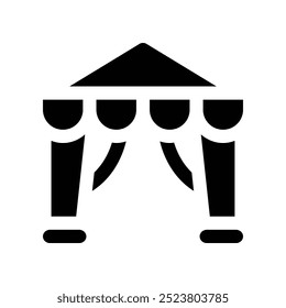 ícone de tenda. ícone de glifos vetoriais para o design de seu site, celular, apresentação e logotipo.