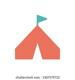 Tent Icon Vector Illustration in Flat Style for Any Purpose