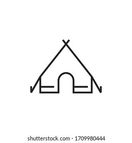 tent icon vector illustration flat 