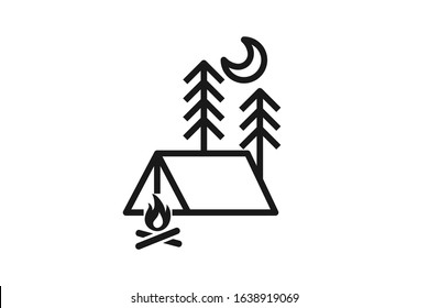 Tent icon vector isolate on white background 