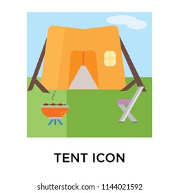 Tent icon vector isolated on white background for your web and mobile app design, Tent logo concept