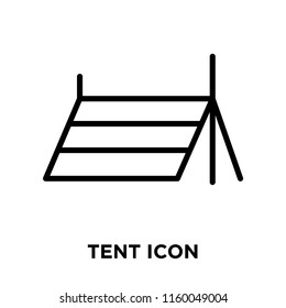 Tent icon vector isolated on white background, Tent transparent sign , line or linear sign, element design in outline style