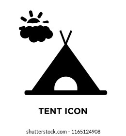 Tent icon vector isolated on white background, Tent transparent sign , dark pictogram