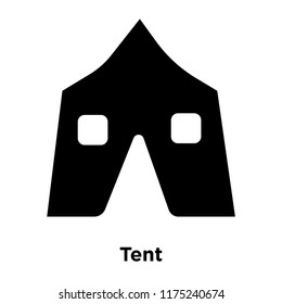 Tent icon vector isolated on white background, logo concept of Tent sign on transparent background, filled black symbol