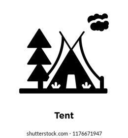 Tent icon vector isolated on white background, logo concept of Tent sign on transparent background, filled black symbol