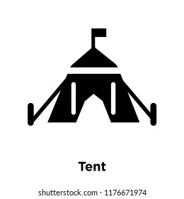 Tent icon vector isolated on white background, logo concept of Tent sign on transparent background, filled black symbol