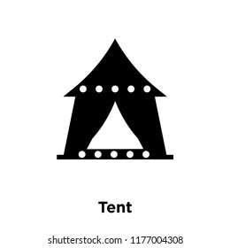 Tent icon vector isolated on white background, logo concept of Tent sign on transparent background, filled black symbol