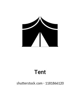 Tent icon vector isolated on white background, logo concept of Tent sign on transparent background, filled black symbol