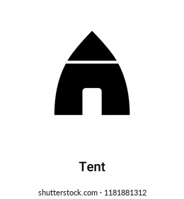 Tent icon vector isolated on white background, logo concept of Tent sign on transparent background, filled black symbol