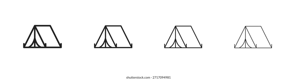 Zeltsymbol. Vektorisolierte Piktogramme.