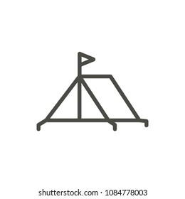 Tent icon vector. Line camping symbol isolated. Trendy flat outline ui sign design. Thin linear travel tent graphic pictogram for web site, mobile app. Logo illustration. Eps10.