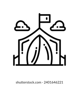 tent icon. vector line icon for your website, mobile, presentation, and logo design.