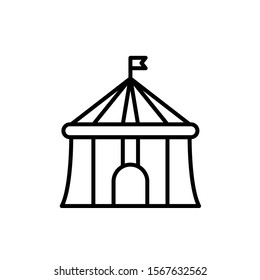 tent icon vector outline style design