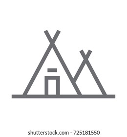 Tent icon vector. Tent outline style design