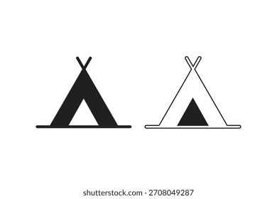 
Ícone de tenda vetor silhueta vetor 