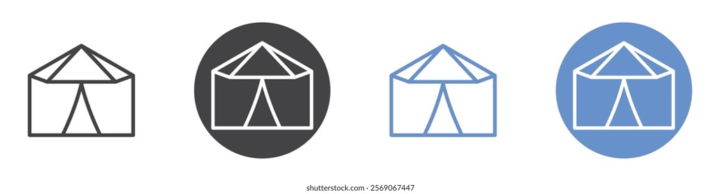 Tent icon vector symbol outline sign