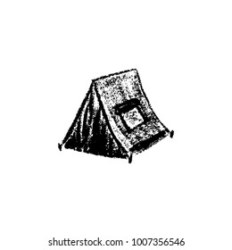 Tent icon vintage isolated on white background