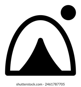 Zeltsymbol für Web, App, Infografik