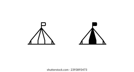 tent icon with white background vector stock illustration