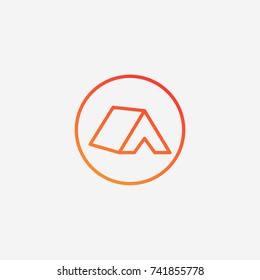 Tent icon.gradient illustration isolated vector sign symbol