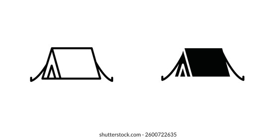 Tent icons set for apps and web ui designs. simple isolated graphics.