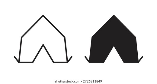 Zeltsymbole, Vektorsammlung für Webdesigns. Flache Symbole