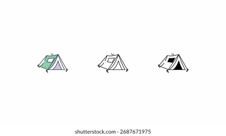 Conjunto de iconos de tienda de Vector línea de color glyph línea iconos ilustración de stock