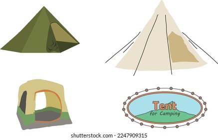 Juego de la Ilustración de Tiendas de Camping