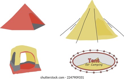 Juego de la Ilustración de Tiendas de Camping
