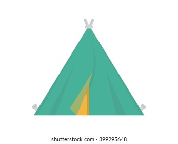 Tent Illustration - Flat Icon