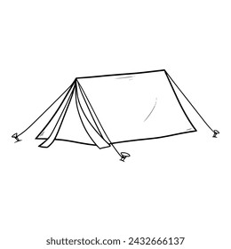 tent illustration hand drawn outline sketch vector