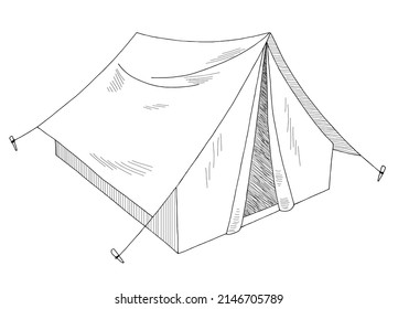 Tent Isolated Graphic Black White Sketch Stock Vector (royalty Free 