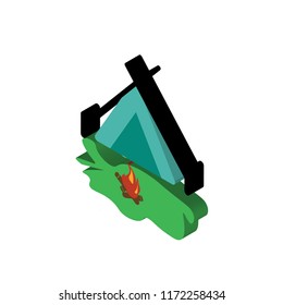 Tent isometric left top view 3D icon