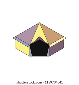 Tent isometry icon isolated on white background