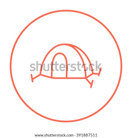 Tent line icon.