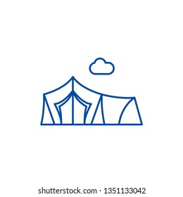 Tent line icon concept. Tent flat  vector symbol, sign, outline illustration.