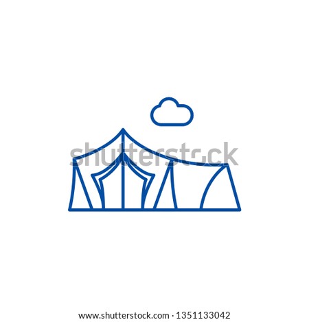 Tent line icon concept. Tent flat  vector symbol, sign, outline illustration.