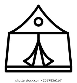 Tent Line Icon Design For Personal And Commercial Use