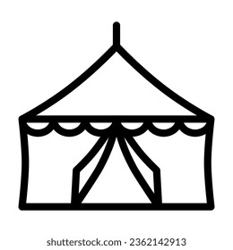 Tent line icon, festival concept, Circus tent sign on white background, festival pavilion icon in outline style for mobile concept and web design. Vector graphics