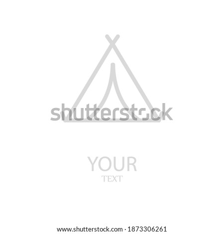 tent line icon, outline vector illustration.