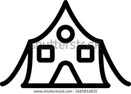 Tent Line Icon Vector Design