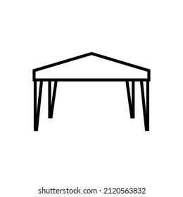 Tent line icon, vector outline logo isolated on white background