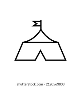 Tent line icon, vector outline logo isolated on white background