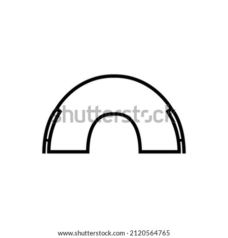 Tent line icon, vector outline logo isolated on white background